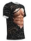 cheap Men&#039;s Tees &amp; Tank Tops-Men&#039;s T shirt 3D Print Graphic 3D Muscle Print Short Sleeve Daily Tops Black
