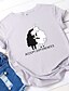 cheap Women&#039;s T-shirts-Women&#039;s T shirt Tee Designer Hot Stamping Graphic Design Letter Animal Short Sleeve Round Neck Daily Print Clothing Clothes Designer Basic White Blue Pink