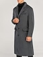 cheap Men&#039;s Trench Coat-Men&#039;s Winter Coat Wool Coat Overcoat Outdoor Office Winter Fall Polyester Windproof Warm Outerwear Clothing Apparel Notch lapel collar
