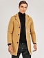 preiswerte Herren-Blazer &amp; -Anzüge-Herren Wintermantel Mantel Trenchcoat Geschäft Casual Winter Herbst Baumwolle Oberbekleidung Bekleidung Basic Vintage Einfarbig Fallendes Revers