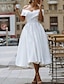 ieftine Rochii de Mireasă-recepție epocă anii 1940/1950 rochii de mireasă simple rochii de mireasă a-line gât iluzie mânecă 3/4 lungime ceai dantelă rochii de mireasă cu efee/panglici aplicații 2024