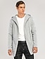 economico Giubbotti Casual-Per uomo Giacca con cappuccio Giacca sportiva Da tutti i giorni Con cappuccio Informale Giacca Capispalla Liscio Nero Bianco Grigio chiaro