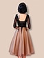 cheap Cocktail Dresses-A-Line Celebrity Style Wedding Guest Cocktail Party Dress Boat Neck Backless Half Sleeve Knee Length Lace with Lace Insert Appliques 2022