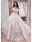 cheap Wedding Dresses-Engagement Formal Fall Wedding Dresses Ball Gown Off Shoulder Cap Sleeve Chapel Train Lace Bridal Gowns With Pleats Appliques 2023 Summer Wedding Party, Women‘s Clothing