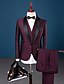 cheap Tuxedo Suits-Burgundy Men&#039;s Party Evening Suits Solid Colored Slim Fit Single Breasted One-button 2022