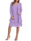 halpa Casual Dresses-Women&#039;s Two Piece Dress Purple Long Sleeve Summer Hot XXL 3XL 4XL 5XL