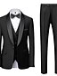 cheap Tuxedos-Dark Grey Black Burgundy Men&#039;s Party / Evening Tuxedos 3 Piece Shawl Collar Textured Tailored Fit Single Breasted One-button 2022 / Yes / Pocket / All Seasons / Single-Breasted Buttons / Vest