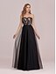 halpa Iltapuvut-A-Line Empire Vintage Party Wear Formal Evening Dress Sweetheart Neckline Sleeveless Floor Length Tulle with Lace Insert Appliques 2021