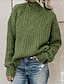 cheap Sweaters &amp; Cardigans-Women&#039;s Sweater Pullover Jumper Knitted Solid Color Stylish Vintage Style Casual Long Sleeve Loose Sweater Cardigans Turtleneck Fall Winter Blue Black Gray / Chunky / Holiday / Going out