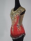 Χαμηλού Κόστους Φορέματα Πατινάζ, Παντελόνια &amp; Τζάκετ-Φόρεμα για φιγούρες πατινάζ Γυναικεία Κοριτσίστικα Patinaj Φορέματα Σύνολα Κόκκινο+Χρυσαφί Σπαντέξ Υψηλή Ελαστικότητα Εκπαίδευση Ανταγωνισμός Ενδυμασία πατινάζ Χειροποίητο Κρύσταλλο / Στρας Αμάνικο