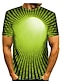 baratos camiseta 3d masculina-Homens Camisa Social Camiseta Gráfico Abstrato 3D Decote Redondo Preto Azul Amarelo Vermelho Impressão 3D Tamanho Grande Diário Manga Curta Imprimir Roupa