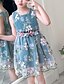 cheap Girls&#039; Dresses-Kids Little Girls&#039; Dress Red Floral Embroidered Blushing Pink Green Above Knee Sleeveless Cute Dresses Children&#039;s Day Slim