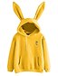 cheap Hoodies &amp; Sweatshirts-women girls hoodie, rabbit ears long sleeve casual sweatshirt pullover tops blouse lovely loose pockets tops yellow