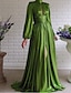 cheap Party Dresses-Women&#039;s Party Dress Swing Dress Emerald Green Dress Long Dress Maxi Dress Green Long Sleeve Pure Color Ruched Fall Spring Turtleneck Party Winter Dress Wedding Guest 2022 S M L XL XXL