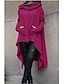 זול טרנינגים וקפוצ&#039;ונים לנשים-קפוצ &#039;ון סוודר בצבע אחיד של נשים סווטשירטים א-סימטריים שמלה אפור
