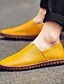 cheap Men&#039;s Slip-ons &amp; Loafers-Men&#039;s Loafers &amp; Slip-Ons Summer Loafers Casual Daily Walking Shoes Cowhide Breathable Non-slipping Wear Proof Black Yellow Brown Fall