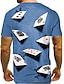 economico maglietta 3d da uomo-t shirt da uomo fantasia poker girocollo manica corta grigio viola giallo party quotidiano stampa top casual t-shirt grafiche
