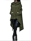 זול טרנינגים וקפוצ&#039;ונים לנשים-קפוצ &#039;ון סוודר בצבע אחיד של נשים סווטשירטים א-סימטריים שמלה אפור