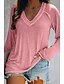 cheap Women&#039;s T-shirts-Women&#039;s T shirt Solid Colored V Neck Basic Casual Tops Pink Blue Gray