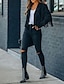 ieftine Jachete de piele artificială-Pentru femei Sacou Ieșire Toamnă Regulat Palton Fit regulat Respirabil Stil Boem Jachete Manșon Lung Culoare solidă Franjuri Ruginit Alb Negru