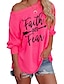 cheap Women&#039;s T-shirts-women faith over fear sweatshirt long sleeve tops christian saying shirts pullover blouse