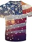 cheap Men&#039;s Tees &amp; Tank Tops-Men&#039;s Casual T shirt Shirt Striped Graphic Geometric Plus Size Print Short Sleeve Tops Round Neck Rainbow / Summer