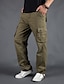 cheap Cargo Pants-Men&#039;s Trousers Cargo Pants Pocket Multiple Pockets Casual Inelastic Comfort Breathable Moisture Wicking Solid Color Mid Waist Gray Green Grass Green Black 29 30 31