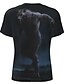 cheap Men&#039;s 3D Tee-Men&#039;s T shirt Tee Animal Wolf 3D Round Neck Navy Blue 3D Print Daily Holiday Short Sleeve 3D Print Clothing Apparel Casual / Summer / Summer