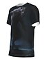 abordables t-shirt 3d pour hommes-Homme T shirt Tee Animal Loup 3D Col Rond Bleu Marine 3D effet du quotidien Vacances Manches Courtes 3D Imprimer Vêtement Tenue Casual / Eté / Eté