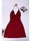ieftine rochii simple-Pentru femei Rochie albă Rochie cu Bretele Rochie Mini Negru Alb Roșu Vin Fără manșon Culoare pură Fără Spate Primăvară Vară V Adânc fierbinte Petrecere 2023 S M L XL