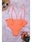 cheap One-piece swimsuits-Women&#039;s Swimwear One Piece Monokini Normal Swimsuit Ruffle Tummy Control Open Back Solid Color Pink Plunge Bathing Suits New Party Elegant
