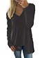 cheap Sweaters &amp; Cardigans-Women&#039;s Pullover Solid Colored Casual Long Sleeve Long Sweater Cardigans Fall Spring Deep V Blue Blushing Pink Gray