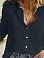 cheap Women&#039;s Blouses &amp; Shirts-Women&#039;s Blouse Shirt Green Blue Pink Plain Long Sleeve Casual Daily Basic Shirt Collar S