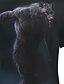 billige herre 3d t-shirt-Herre T-shirt Dyr Ulv 3D Rund hals Navyblå 3D-udskrivning Daglig Ferie Kortærmet 3D Trykt mønster Tøj Afslappet / Sommer / Sommer