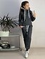 cheap Two Piece Set-Women&#039;s Sweatsuit 2 Piece Set Hoodie Drawstring Loose Fit Solid Color Polyester Sport Athleisure Long Sleeve Clothing Suit Everyday Use Soft Comfortable Casual Athleisure Daily Activewear / Spring