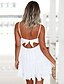 cheap Sexy Dresses-Women&#039;s Sundress Short Mini Dress White Sleeveless Solid Color Backless Summer Sexy Holiday 2022 S M L XL