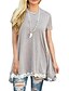 baratos Damesblouses en -shirts-Women Layered Ruffle Asymmetrical High Low Short Sleeve Tops Shirts Blouse Dress(White S)