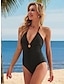 cheap One-piece swimsuits-Women&#039;s Swimwear One Piece Monokini Normal Swimsuit Hollow Out Tummy Control Solid Color Black Strap Bathing Suits New Party Elegant / Sexy / Padded Bras