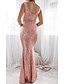 cheap Evening Dresses-Sheath / Column Evening Dresses Glittering Dress Wedding Guest Floor Length Sleeveless Scoop Neck Sequined with Ruched Sequin 2022 / Formal Evening