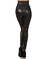 cheap Leggings-Women&#039;s Leggings PU Artificial Leather Black High Waist Streetwear Stylish Casual Weekend Micro-elastic Ankle-Length Comfort Plain S M L XL / Skinny / Slim