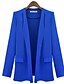 cheap Women&#039;s Blazer&amp;Suits-Women&#039;s Blazer Solid Color Formal Style Casual Long Sleeve Coat Fall Spring Casual Daily Regular Jacket Blue good quality