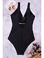 cheap One-Pieces-Women&#039;s Swimwear One Piece Monokini Normal Swimsuit Solid Color Tummy Control Open Back Mesh Slim Black Strap Bathing Suits Elegant Neutral New / Formal / Padded Bras