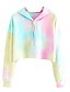 cheap Women&#039;s Hoodies &amp; Sweatshirts-Women&#039;s Tie Dye Long Sleeve Workout Crop Top Sweatshirt Hoodies for Women Teen Girls Sky Blue