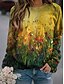 cheap Hoodies &amp; Sweatshirts-Women&#039;s Hoodie Sweatshirt Pullover Print Basic Casual Yellow Graphic Floral 3D Daily Long Sleeve Round Neck