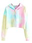 cheap Women&#039;s Hoodies &amp; Sweatshirts-Women&#039;s Tie Dye Long Sleeve Workout Crop Top Sweatshirt Hoodies for Women Teen Girls Sky Blue