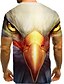 cheap Men&#039;s 3D Tee-Men&#039;s Unisex T shirt Tee Tee Graphic Animal Eagle Parrot Round Neck Blue Red Grey White 3D Print Daily Holiday Short Sleeve Print Clothing Apparel Basic Casual / Summer / Summer