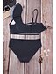 cheap Bikini Sets-Women&#039;s Swimwear Bikini Tankini Normal Swimsuit Ruffle Open Back Print Striped Color Block Black Halter Blouse Strap Bathing Suits New Party Fashion / Sexy / Dot / Padded Bras