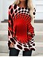 cheap Casual Dresses-Women&#039;s T Shirt Dress Tee Dress Short Mini Dress Orange Long Sleeve Print Geometric Abstract Print Fall Spring Round Neck 3D Print Casual Party 3D Print S M L XL XXL 3XL
