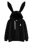 cheap Hoodies &amp; Sweatshirts-Women&#039;s top, Solid Color Rabbit Hoodie Long Sleeve Sweatshirt Pullover top Autumn and Winter Blouse