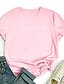billige T-skjorter til kvinner-Dame T skjorte Grafisk Tekst Bokstaver Trykt mønster Rund hals Topper 100 % bomull Grunnleggende Grunnleggende topp Hvit Svart Blå